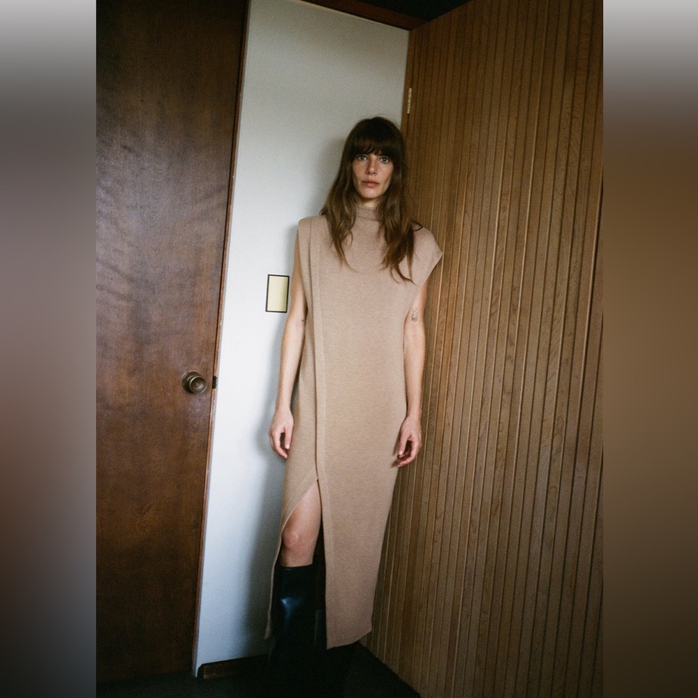 ZARA Soft & Stunning Long Dress combines comfort & Fashion in Trendy Taupe🔥🔥🔥